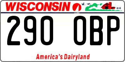 WI license plate 290OBP