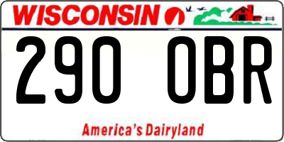 WI license plate 290OBR