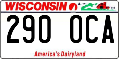 WI license plate 290OCA