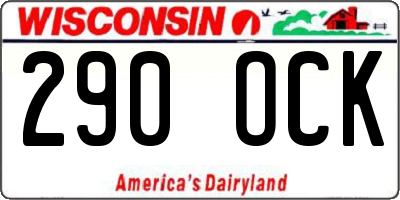 WI license plate 290OCK
