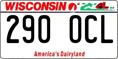WI license plate 290OCL