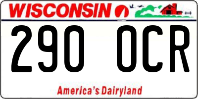 WI license plate 290OCR