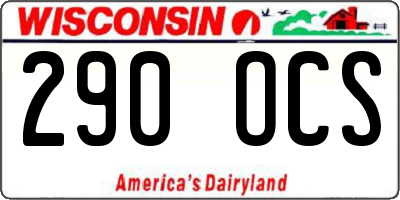 WI license plate 290OCS