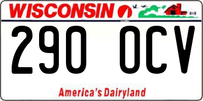 WI license plate 290OCV