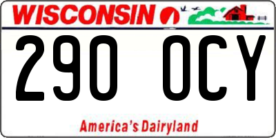 WI license plate 290OCY