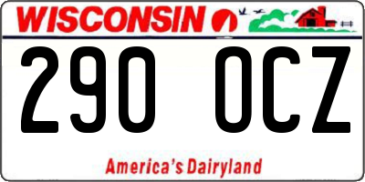 WI license plate 290OCZ