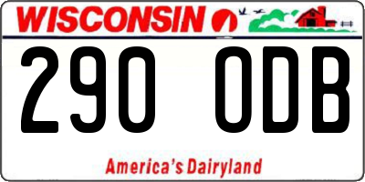 WI license plate 290ODB