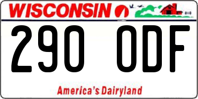 WI license plate 290ODF