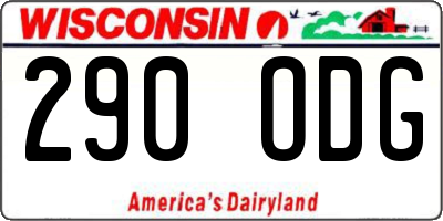 WI license plate 290ODG