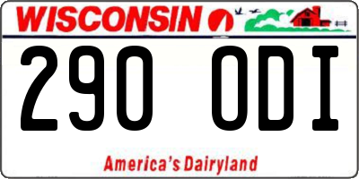 WI license plate 290ODI