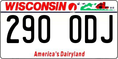 WI license plate 290ODJ