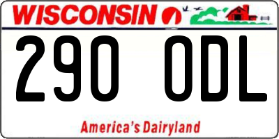 WI license plate 290ODL