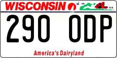WI license plate 290ODP