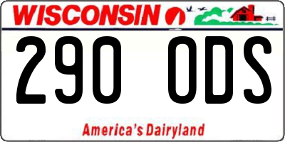 WI license plate 290ODS