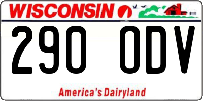 WI license plate 290ODV