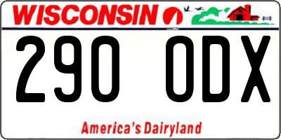 WI license plate 290ODX