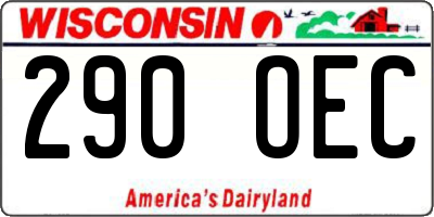 WI license plate 290OEC
