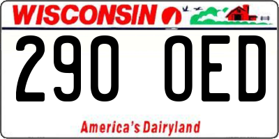 WI license plate 290OED
