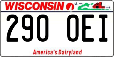 WI license plate 290OEI