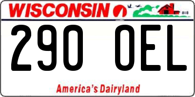 WI license plate 290OEL