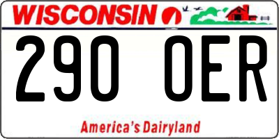 WI license plate 290OER