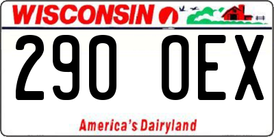 WI license plate 290OEX