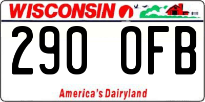WI license plate 290OFB