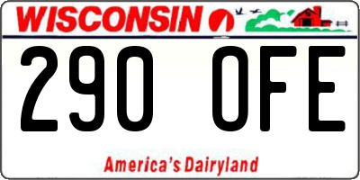WI license plate 290OFE