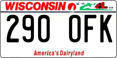 WI license plate 290OFK