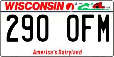 WI license plate 290OFM