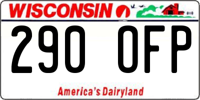 WI license plate 290OFP