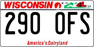 WI license plate 290OFS