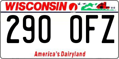 WI license plate 290OFZ