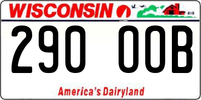 WI license plate 290OOB