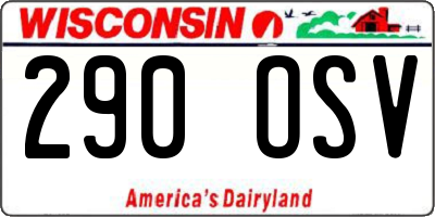 WI license plate 290OSV
