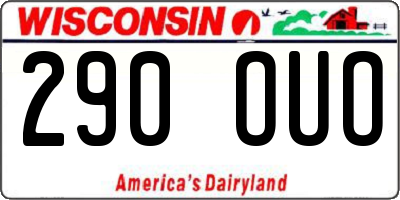 WI license plate 290OUO