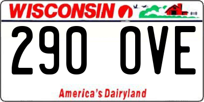 WI license plate 290OVE
