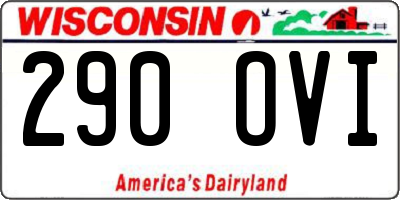 WI license plate 290OVI