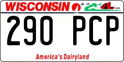 WI license plate 290PCP
