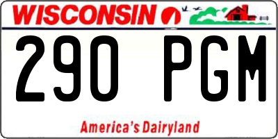 WI license plate 290PGM