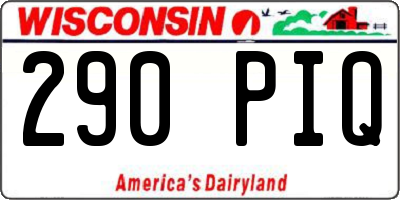 WI license plate 290PIQ