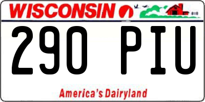 WI license plate 290PIU