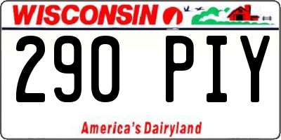 WI license plate 290PIY