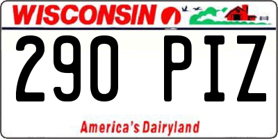 WI license plate 290PIZ