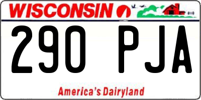 WI license plate 290PJA