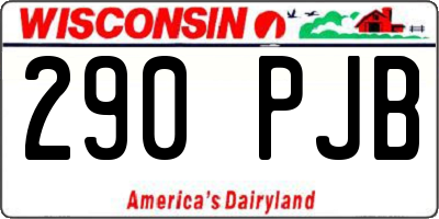WI license plate 290PJB