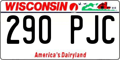 WI license plate 290PJC