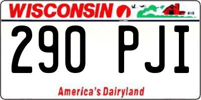 WI license plate 290PJI