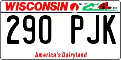 WI license plate 290PJK