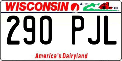 WI license plate 290PJL